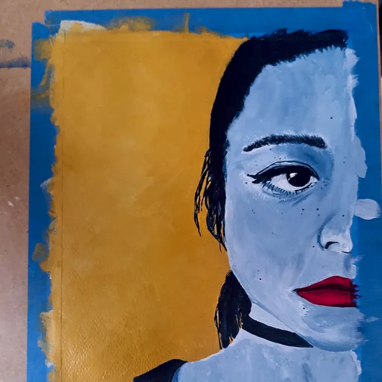 «Retrato de mi misma», acrílico de emeeme